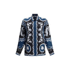 Blue Silk Pattern Shirt
