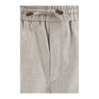 Gray Linen Casual Pants