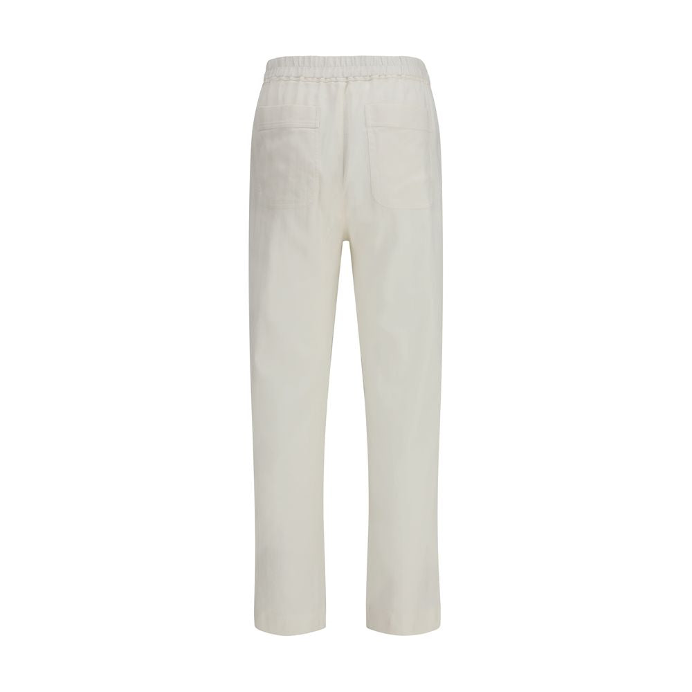 White Cotton Casual Pants