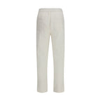 White Cotton Casual Pants