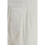 White Cotton Casual Pants