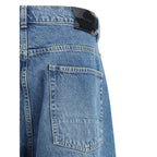 Blue Cotton Tapered Jeans