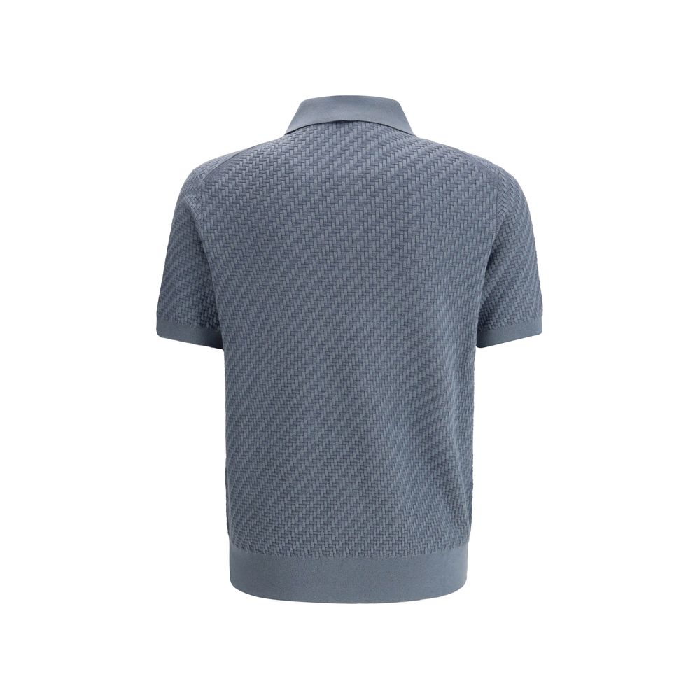 Blue Cotton Polo Shirt