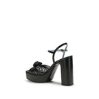 Black Goatskin Platform Sandals