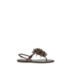 Brown Calf Leather Bos Taurus Flat Sandals