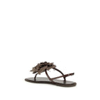 Brown Calf Leather Bos Taurus Flat Sandals