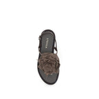 Brown Calf Leather Bos Taurus Flat Sandals