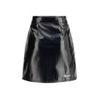 Black Cotton Mini Skirt