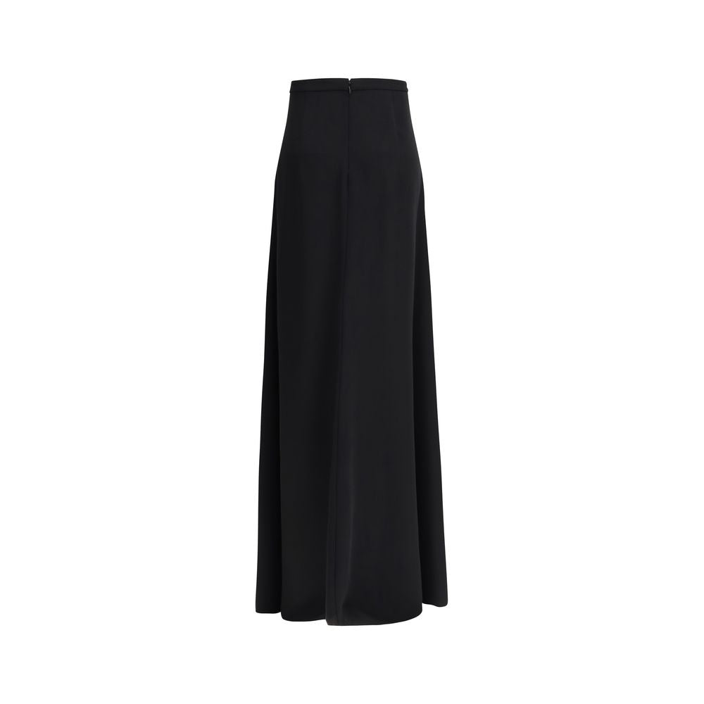 Black Silk Long Skirt