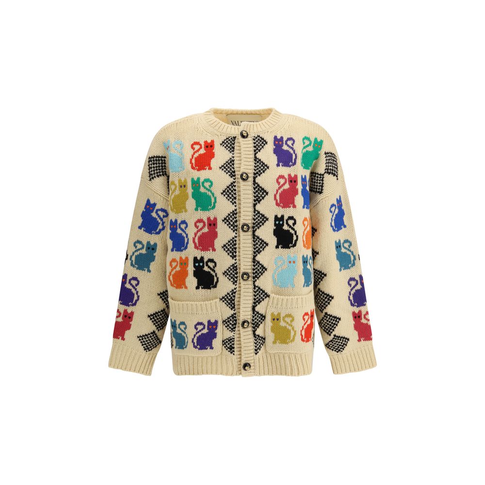 Multicolor Fleece Wool Cardigan
