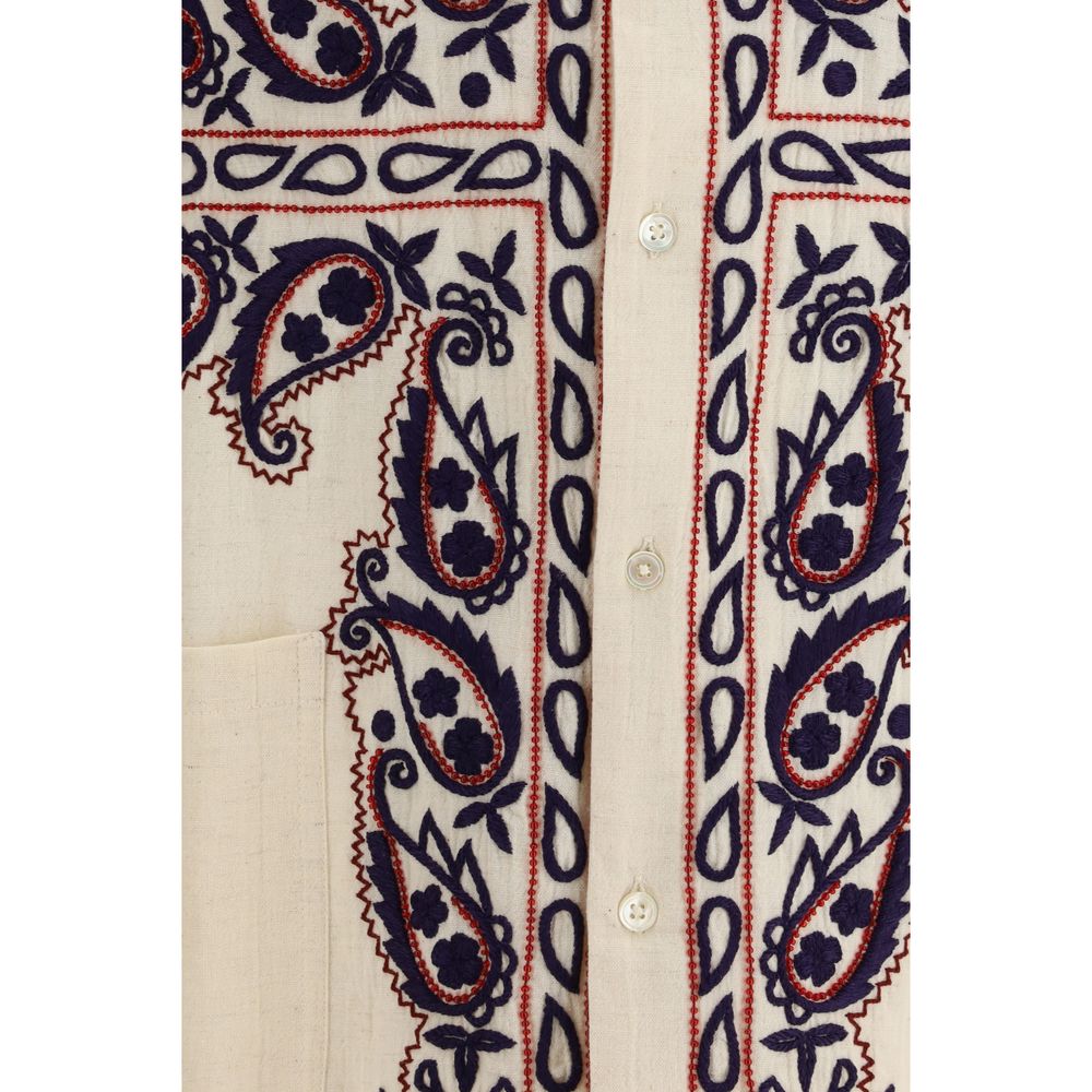 Beige Silk Pattern Shirt