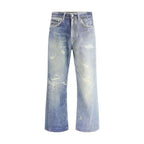 Blue Cotton Relaxed Fit Jeans