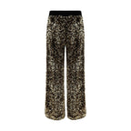 Gold Polyamide Casual Pants