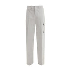 Silver Cotton Cargo Pants