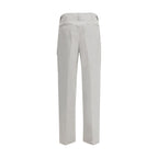 Silver Cotton Cargo Pants