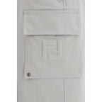 Silver Cotton Cargo Pants