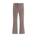 Beige Cotton Casual Pants