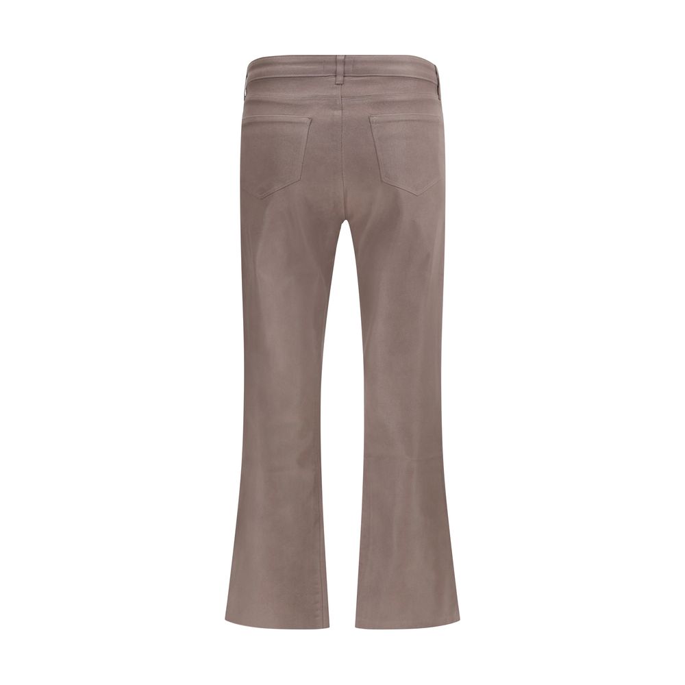 Beige Cotton Casual Pants