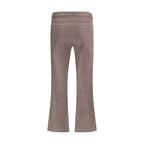 Beige Cotton Casual Pants