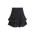 Black Cotton Mini Skirt