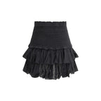 Black Cotton Mini Skirt