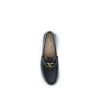 Black Calf Leather Bos Taurus Slip-On Loafers