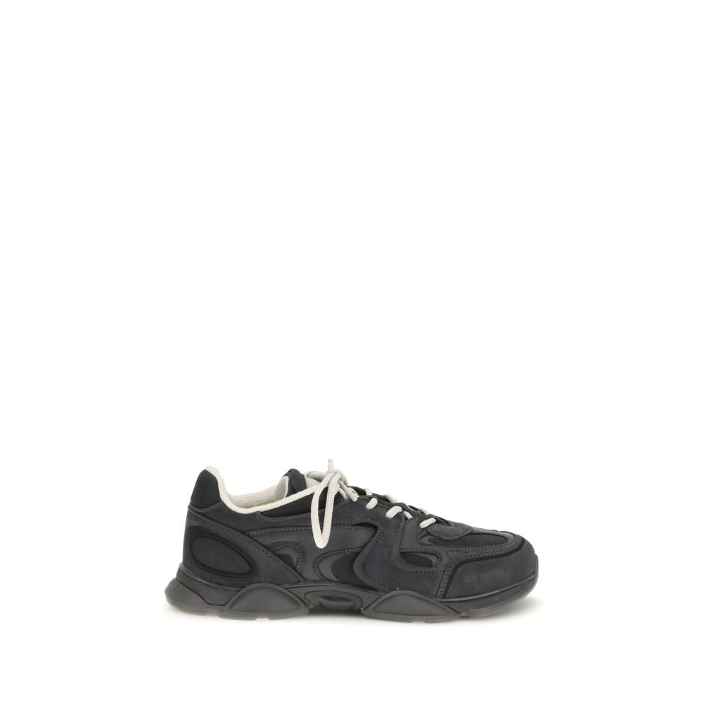 Black Calf Leather Bos Taurus Chunky Sneakers