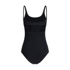 Black Elastane One-Piece Swimsuit