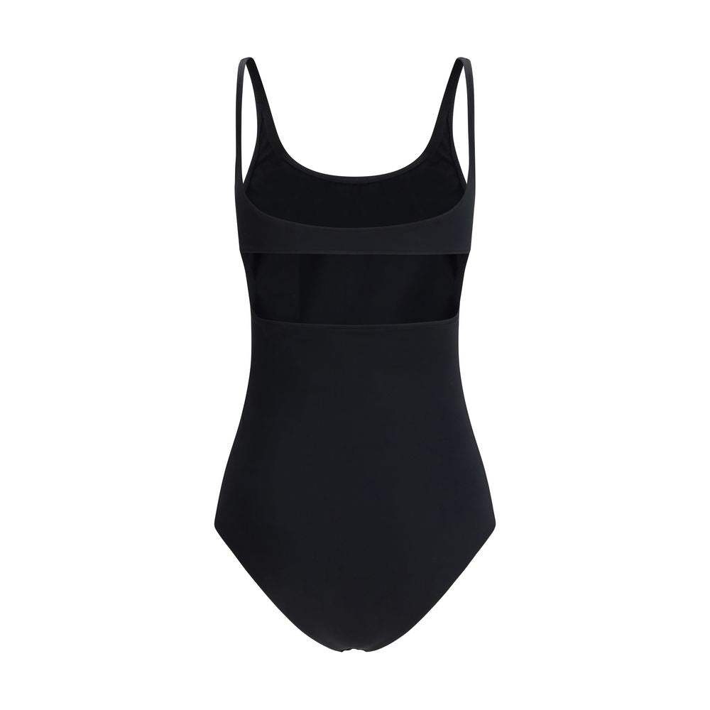 Black Elastane One-Piece Swimsuit