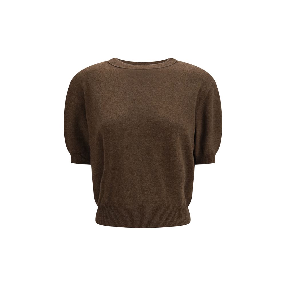 Brown Fleece Wool T-Shirt