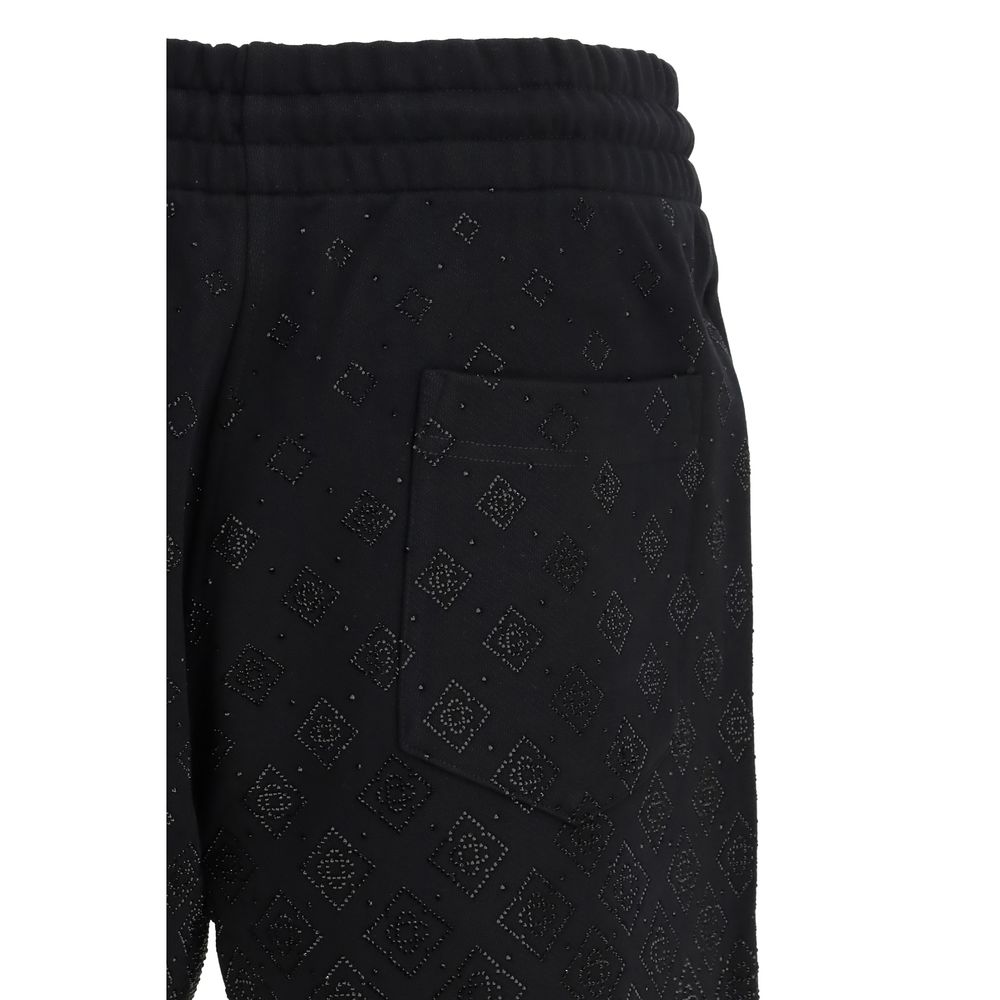 Black Cotton Bermuda Shorts