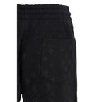 Black Cotton Bermuda Shorts
