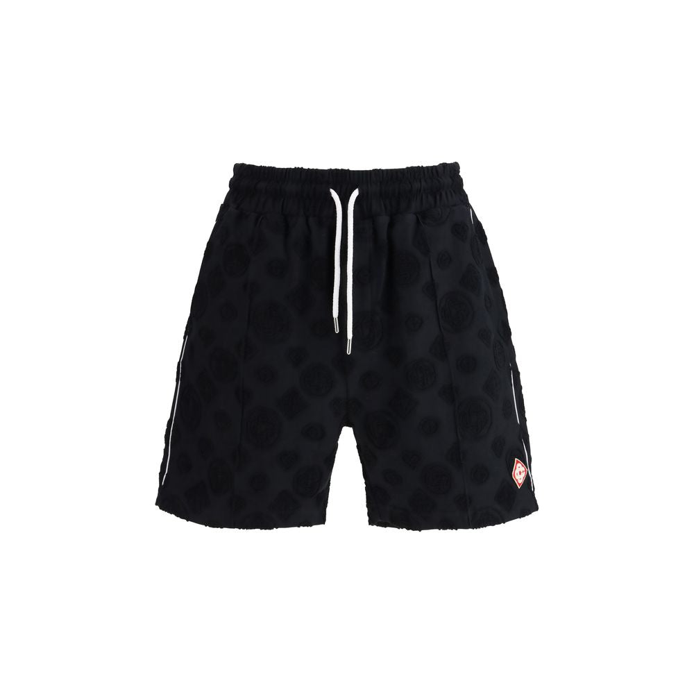 Black Cotton Bermuda Shorts