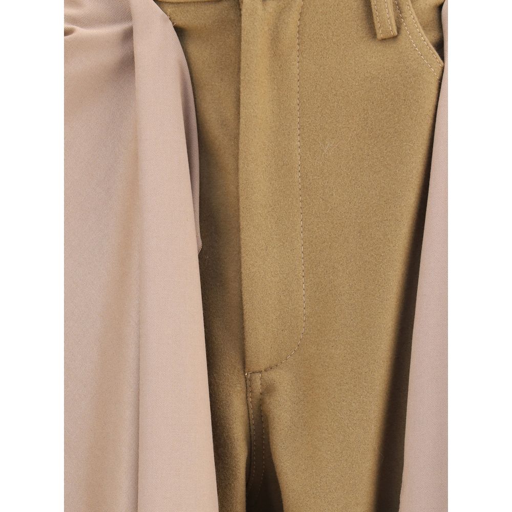 Beige Wool Athletic Pants