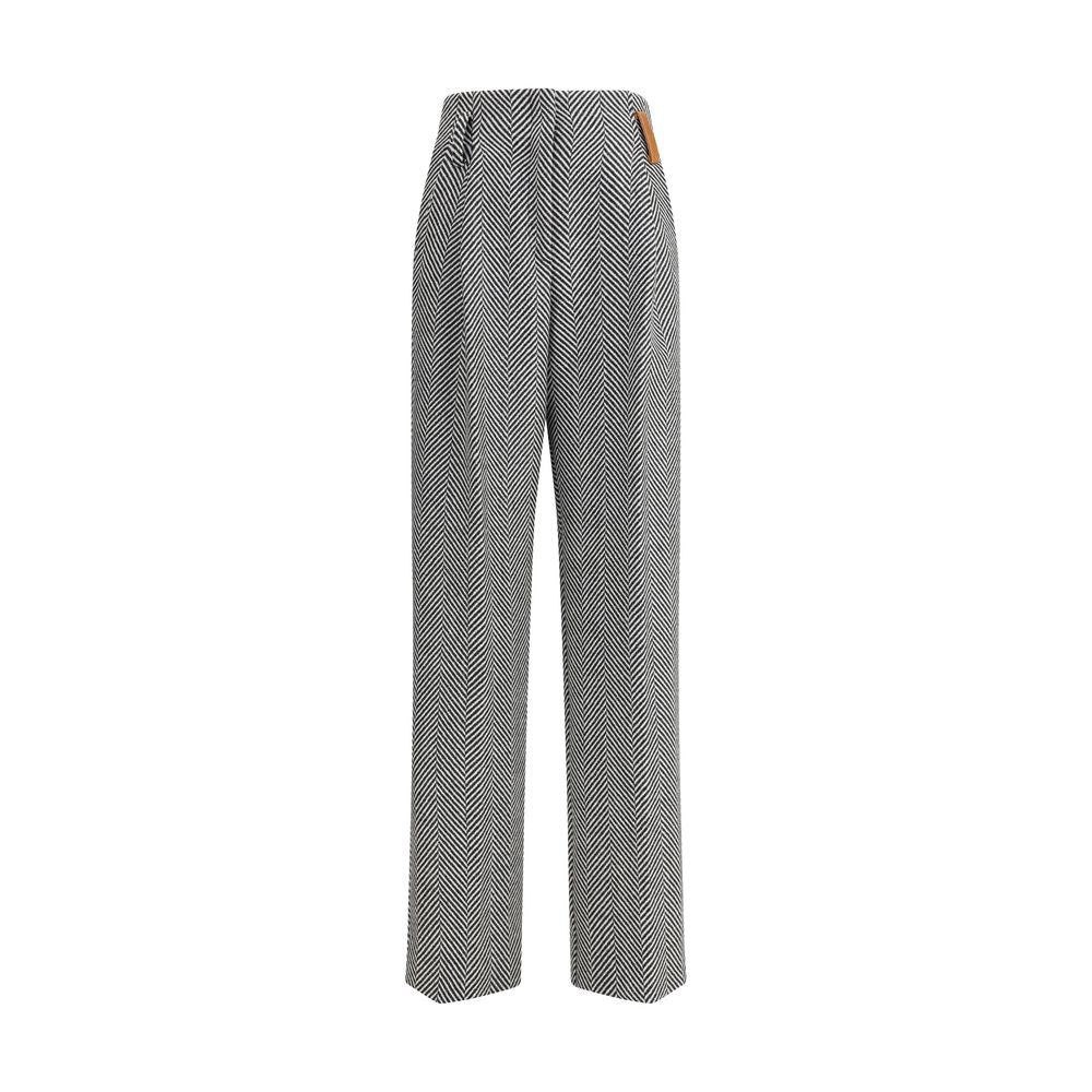Multicolor Fleece Wool Casual Pants