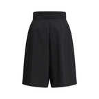 Black Wool Bermuda Shorts