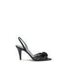 Black Calf Leather Bos Taurus Stiletto Heel Sandals