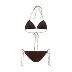 Brown Elastane Bikini