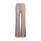 Brown Viscose Flared Pants
