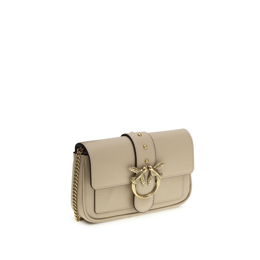 Beige Calf Leather Bos Taurus Shoulder Bag