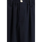 Blue Merino Wool Casual Pants