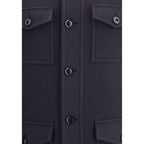 Blue Fleece Wool Coat