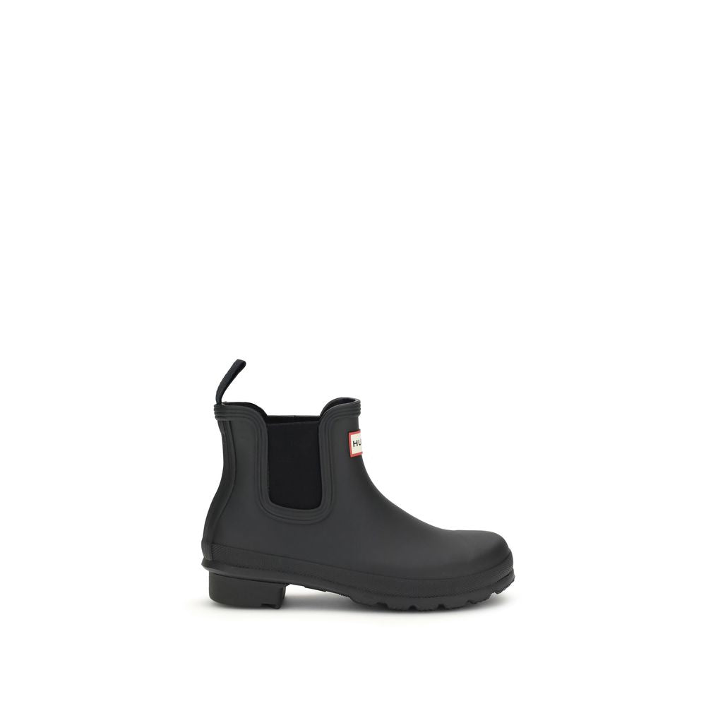 Black Rubber Ankle Boots