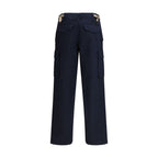 Blue Cotton Cargo Pants