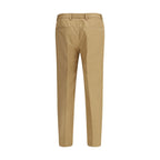 Beige Cotton Casual Pants