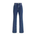 Blue Cotton Straight-Leg Jeans