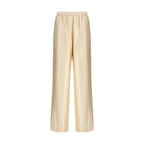 Beige Viscose Casual Pants