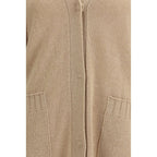 Beige Fleece Wool Cardigan