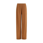 Brown Viscose Casual Pants