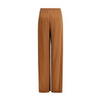 Brown Viscose Casual Pants